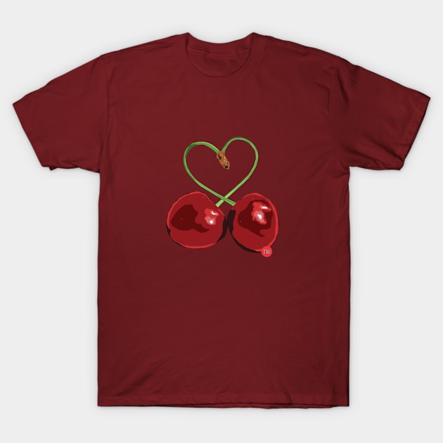 Cherry Heart T-Shirt by THIRTY16Designs